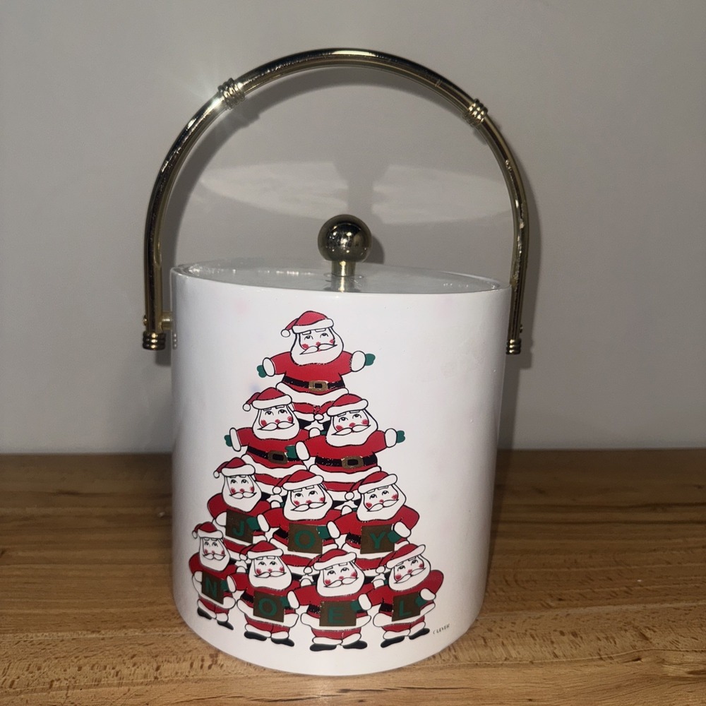 Culver Yule Bear Ice Bucket Vintage Vinyl Rare Find Teddy Bear